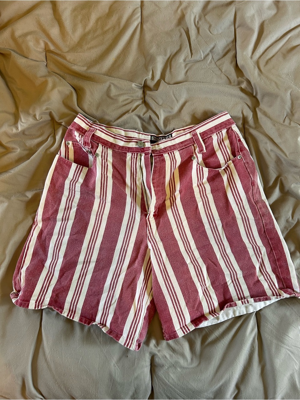Vintage Striped Red and White Women’s Shorts